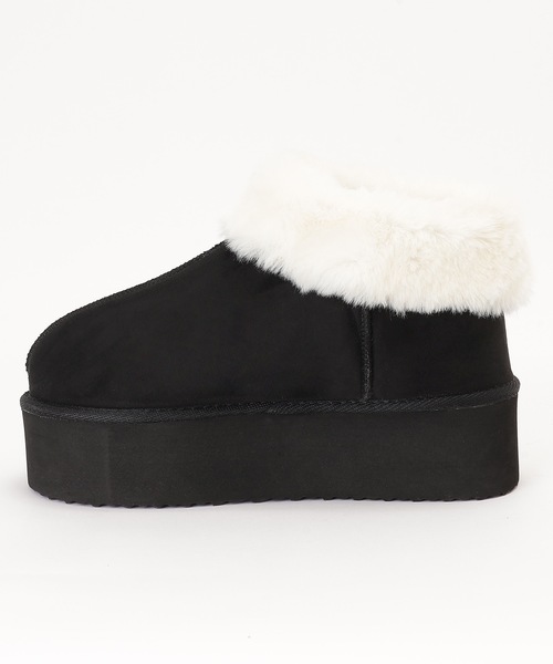 Lace Ladies(レースレディース)の「5cm厚底 ファー付き ムートン風ショート ブーツ(ブーツ・レディース・グレイッシュベージュ/キャメル/ブラック/グレー・ 25/24.5/24/23.5/23/22.5)」の7枚目の写真