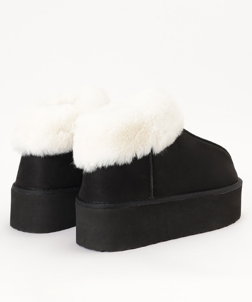 Lace Ladies(レースレディース)の「5cm厚底 ファー付き ムートン風ショート ブーツ(ブーツ・レディース・グレイッシュベージュ/キャメル/ブラック/グレー・ 25/24.5/24/23.5/23/22.5)」の10枚目の写真