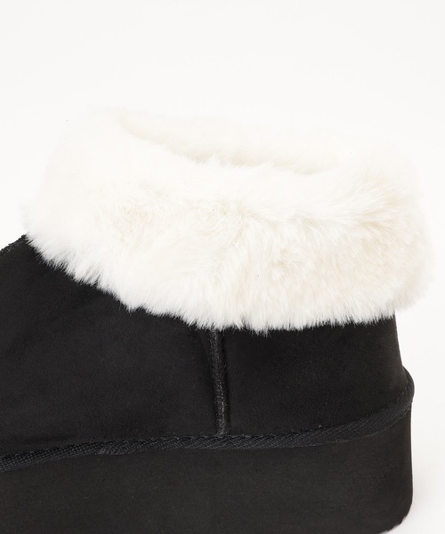 Lace Ladies(レースレディース)の「5cm厚底 ファー付き ムートン風ショート ブーツ(ブーツ・レディース・グレイッシュベージュ/キャメル/ブラック/グレー・ 25/24.5/24/23.5/23/22.5)」の11枚目の写真