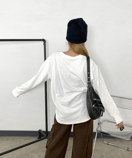 non-hedge(ノンヘッジ)の「フロントヒョウ柄ロンT(Tシャツ/カットソー・レディース・ブラウン/ブラック/オフホワイト/グレー・FREE)」の8枚目の写真