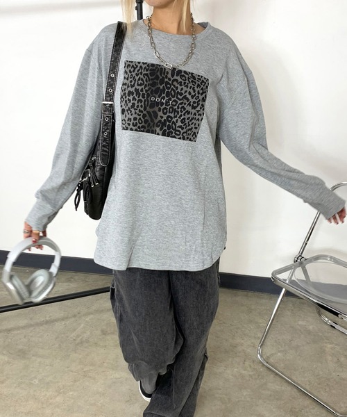 non-hedge(ノンヘッジ)の「フロントヒョウ柄ロンT(Tシャツ/カットソー・レディース・ブラウン/ブラック/オフホワイト/グレー・FREE)」の22枚目の写真
