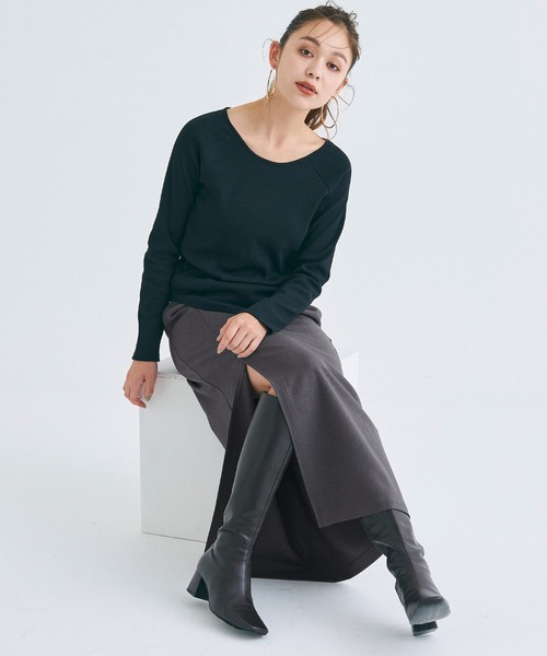 coca（coca）（コカ）の「フロントスリットスカート（スカート・レディース・ブラック/グレー・S/M/L）」の13枚目の写真