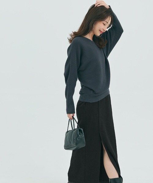 coca（coca）（コカ）の「フロントスリットスカート（スカート・レディース・ブラック/グレー・S/M/L）」の19枚目の写真