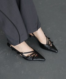&g'aime | 【&g’aime】クロスストラップポインテッドミュール CROSS STRAP POINTED MULE(パンプス)
