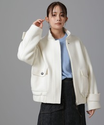 NANO universe | PECOLAMBウールカシミヤスタンドカラージップブルゾン(ブルゾン)