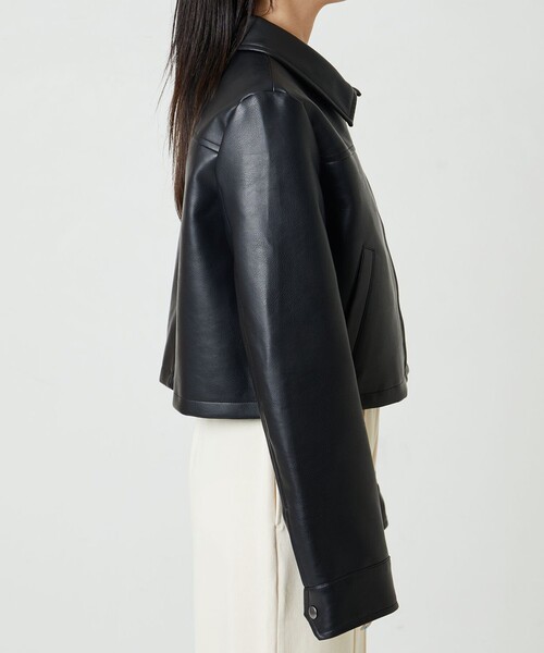 FREAK'S STORE（フリークスストア）の「限定展開　ショート フルジップ フェイクレザー ジャケット（ライダースジャケット・レディース・ブラック・ﾌﾘ-）」の17枚目の写真