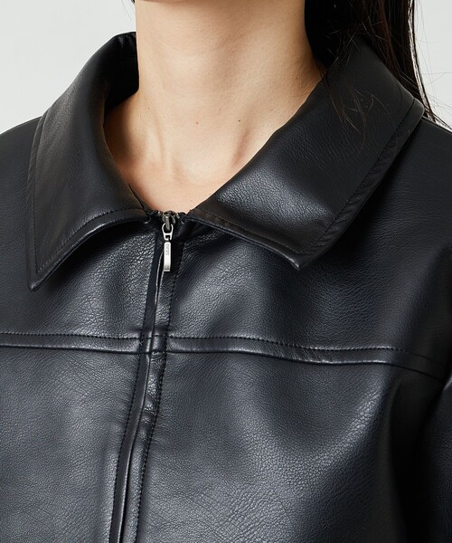 FREAK'S STORE（フリークスストア）の「限定展開　ショート フルジップ フェイクレザー ジャケット（ライダースジャケット・レディース・ブラック・ﾌﾘ-）」の19枚目の写真