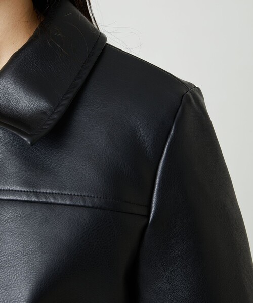 FREAK'S STORE（フリークスストア）の「限定展開　ショート フルジップ フェイクレザー ジャケット（ライダースジャケット・レディース・ブラック・ﾌﾘ-）」の20枚目の写真