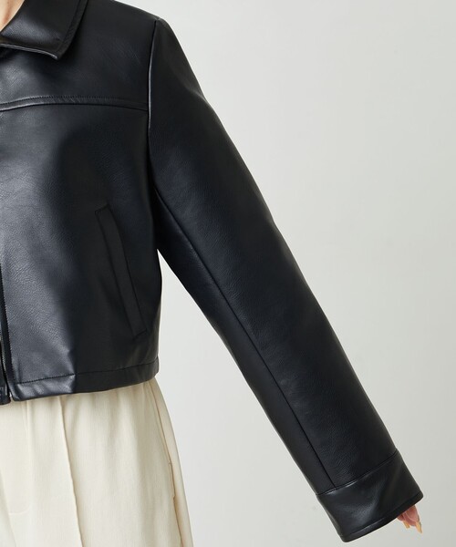 FREAK'S STORE（フリークスストア）の「限定展開　ショート フルジップ フェイクレザー ジャケット（ライダースジャケット・レディース・ブラック・ﾌﾘ-）」の21枚目の写真