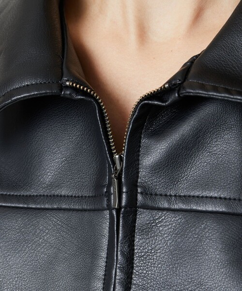 FREAK'S STORE（フリークスストア）の「限定展開　ショート フルジップ フェイクレザー ジャケット（ライダースジャケット・レディース・ブラック・ﾌﾘ-）」の22枚目の写真