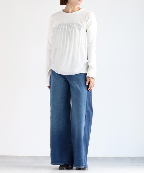 cepo（セポ）の「〈セットアップ可能〉リメイクイージーワイドデニムパンツ（デニムパンツ・レディース・ブラック/ブルー系1・L/M/S）」の9枚目の写真