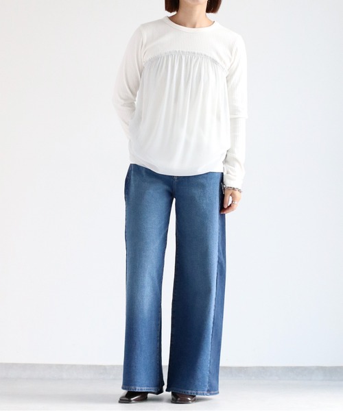 cepo（セポ）の「〈セットアップ可能〉リメイクイージーワイドデニムパンツ（デニムパンツ・レディース・ブラック/ブルー系1・L/M/S）」の15枚目の写真