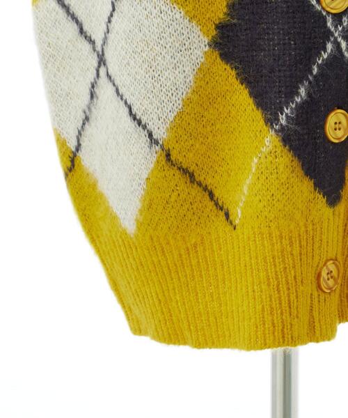 INGNI（イング）の「アーガイル柄ロングニットカーディガン（カーディガン/ボレロ・レディース・ブラック×グレー/マスタード/ブルー・M）」の10枚目の写真