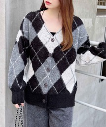INGNI | アーガイル柄ロングニットカーディガン(カーディガン/ボレロ)