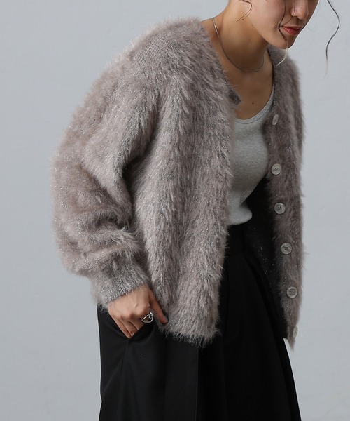 COLONY 2139（コロニートゥーワンスリーナイン）の「ファーライクラメニットカーディガン（カーディガン/ボレロ・レディース・グレー/ベージュ/レッド・FREE）」の5枚目の写真