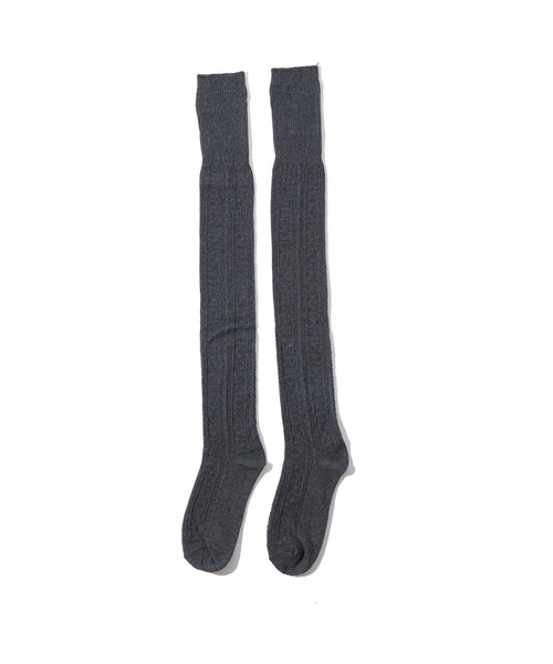 WHO'S WHO gallery（フーズフーギャラリー）の「ニーハイソックス（ソックス/靴下・レディース・グレー/チャコールグレー・FREE）」の4枚目の写真