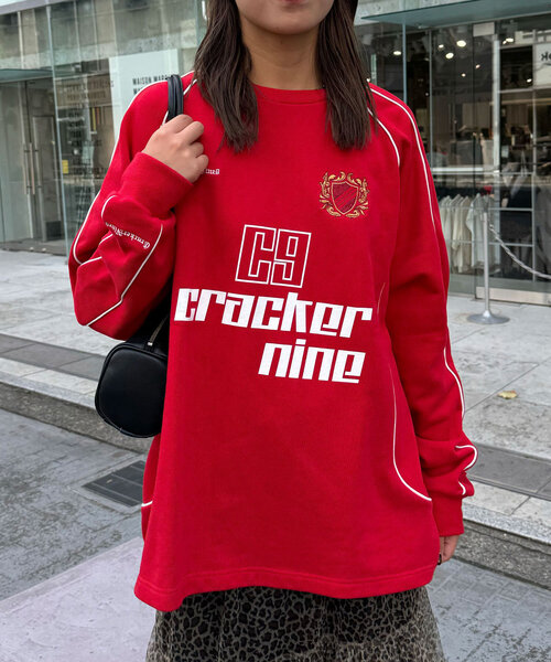 CIAOPANIC（チャオパニック）の「パイピングゲームスウェット（Tシャツ/カットソー・レディース・ブラック/アイボリー/レッド/ミント・FREE）」の12枚目の写真