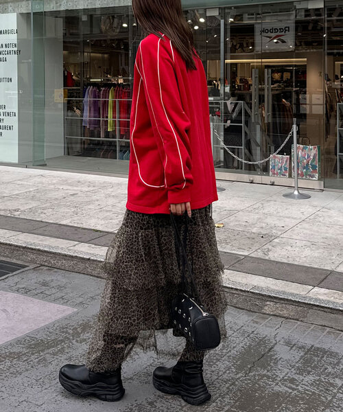 CIAOPANIC（チャオパニック）の「パイピングゲームスウェット（Tシャツ/カットソー・レディース・ブラック/アイボリー/レッド/ミント・FREE）」の19枚目の写真