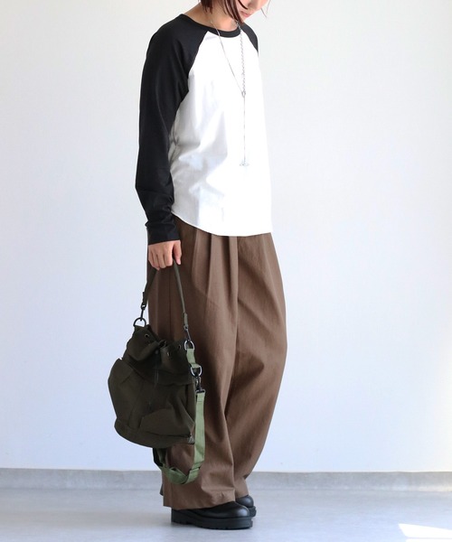cepo(セポ)の「シアー配色ラグランスリーブTee(Tシャツ/カットソー・レディース・ブラック/オレンジ/ブラウン・M)」の13枚目の写真