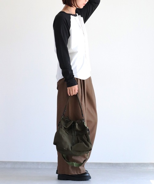 cepo(セポ)の「シアー配色ラグランスリーブTee(Tシャツ/カットソー・レディース・ブラック/オレンジ/ブラウン・M)」の12枚目の写真