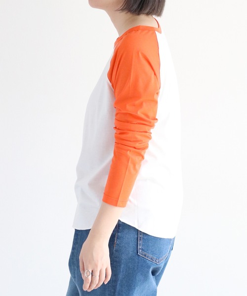 cepo(セポ)の「シアー配色ラグランスリーブTee(Tシャツ/カットソー・レディース・ブラック/オレンジ/ブラウン・M)」の15枚目の写真