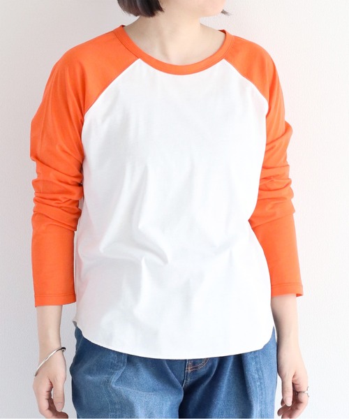 cepo(セポ)の「シアー配色ラグランスリーブTee(Tシャツ/カットソー・レディース・ブラック/オレンジ/ブラウン・M)」の17枚目の写真
