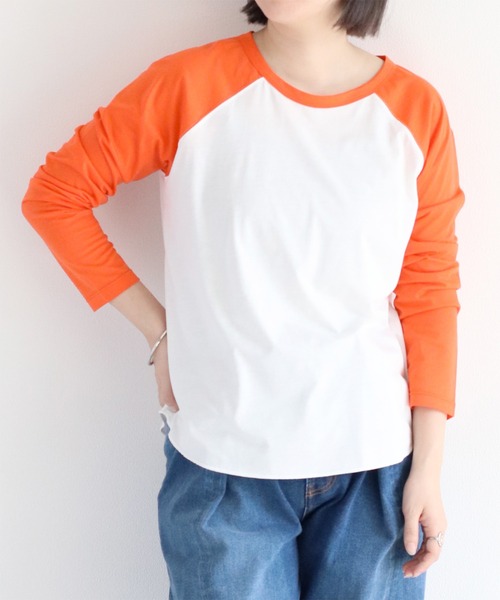 cepo(セポ)の「シアー配色ラグランスリーブTee(Tシャツ/カットソー・レディース・ブラック/オレンジ/ブラウン・M)」の18枚目の写真