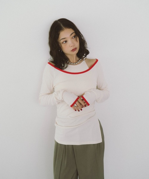 HANNE(アン)の「カップインアメスリキャミソール(キャミソール・レディース・アイボリー/ネイビー・FREE)」の18枚目の写真