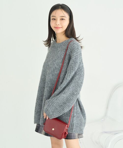 earth music&ecology（アースミュージックアンドエコロジー）の「ふわふわMIXヤーンチュニック（チュニック・レディース・ライトグレー/ブルー/チャコールグレー/ミント/ベージュ・FREE）」の8枚目の写真