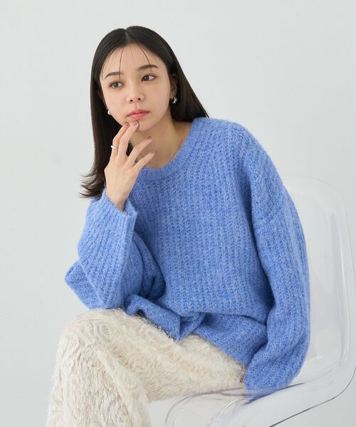 earth music&ecology（アースミュージックアンドエコロジー）の「ふわふわMIXヤーンチュニック（チュニック・レディース・ライトグレー/ブルー/チャコールグレー/ミント/ベージュ・FREE）」の14枚目の写真