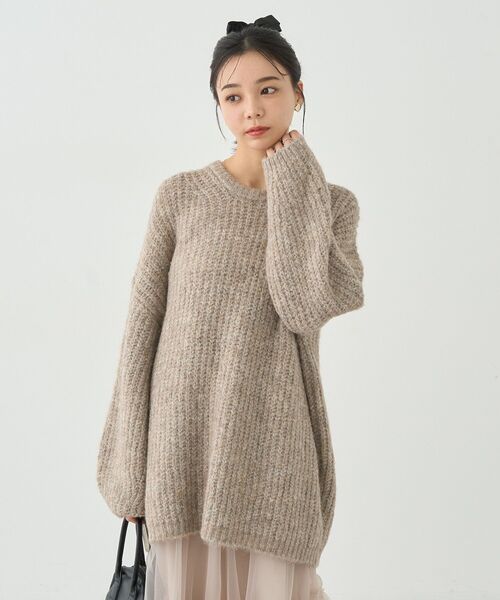 earth music&ecology（アースミュージックアンドエコロジー）の「ふわふわMIXヤーンチュニック（チュニック・レディース・ライトグレー/ブルー/チャコールグレー/ミント/ベージュ・FREE）」の19枚目の写真