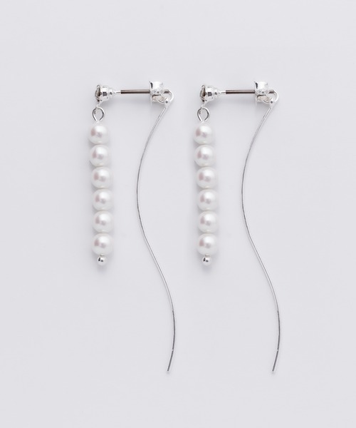 ciite'(シーテ)の「6連ビジューパールデザインピアス (両耳用)(ピアス(両耳用)・レディース・シルバー/ゴールド・FREE)」の1枚目の写真