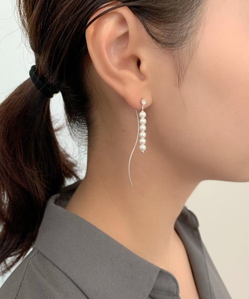 ciite'(シーテ)の「6連ビジューパールデザインピアス (両耳用)(ピアス(両耳用)・レディース・シルバー/ゴールド・FREE)」の7枚目の写真