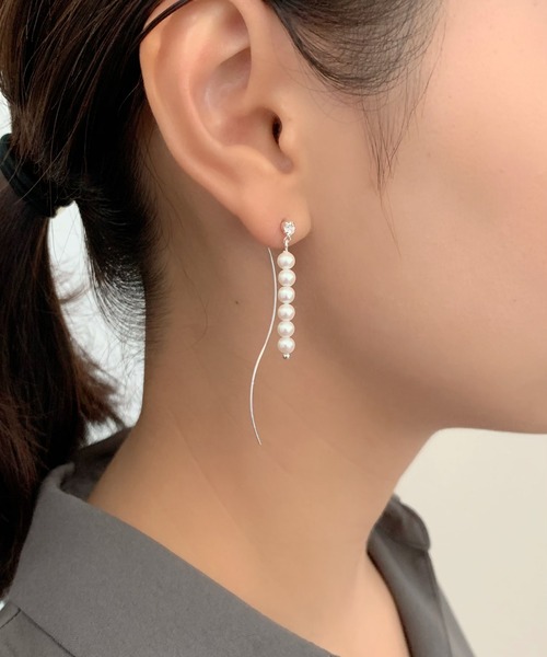 ciite'(シーテ)の「6連ビジューパールデザインピアス (両耳用)(ピアス(両耳用)・レディース・シルバー/ゴールド・FREE)」の8枚目の写真
