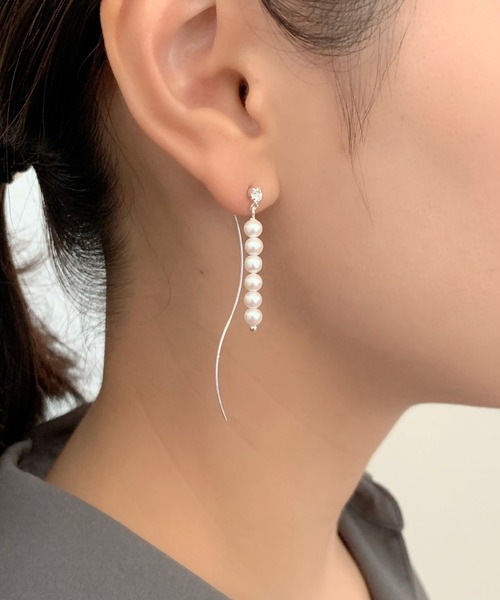 ciite'(シーテ)の「6連ビジューパールデザインピアス (両耳用)(ピアス(両耳用)・レディース・シルバー/ゴールド・FREE)」の5枚目の写真