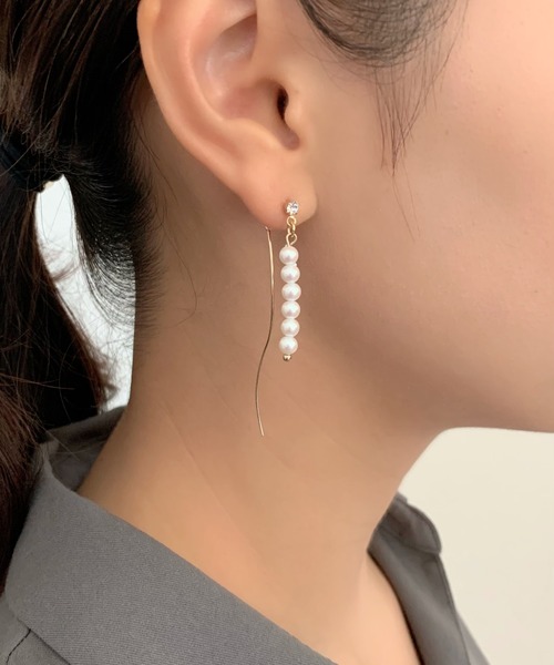 ciite'(シーテ)の「6連ビジューパールデザインピアス (両耳用)(ピアス(両耳用)・レディース・シルバー/ゴールド・FREE)」の6枚目の写真