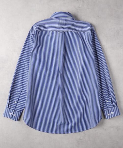 Right-on（ライトオン）の「BRITISH KHAKI(ブリティッシュカーキ)【メンズ】長袖ストライプシャツ（シャツ/ブラウス・メンズ・ホワイト/ネイビー・M/L/XL）」の13枚目の写真