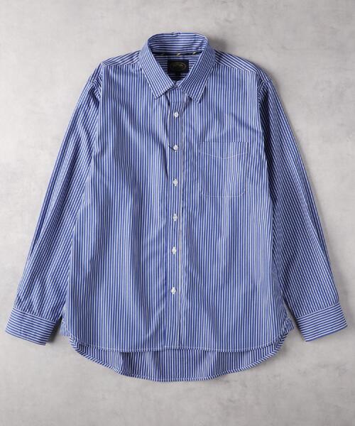 Right-on（ライトオン）の「BRITISH KHAKI(ブリティッシュカーキ)【メンズ】長袖ストライプシャツ（シャツ/ブラウス・メンズ・ホワイト/ネイビー・M/L/XL）」の18枚目の写真