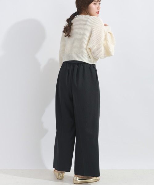 【セール】【WEB限定】ベルト付きフロントタックワイドパンツ(スラックス)|PICCIN(ピッチン) 【セール】【WEB限定】ベルト付きフロントタックワイドパンツ(スラックス)|PICCIN(ピッチン)