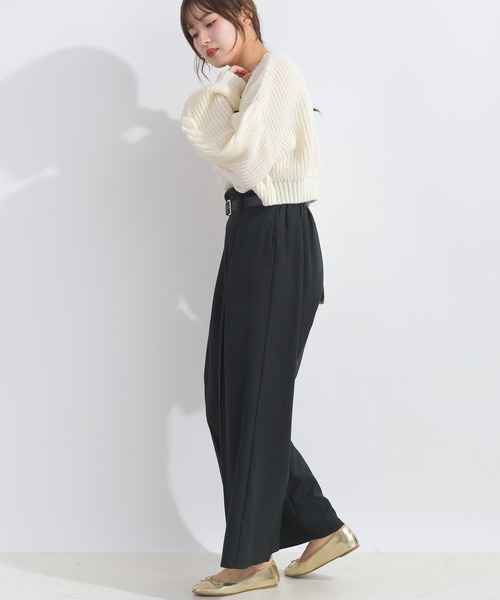 【セール】【WEB限定】ベルト付きフロントタックワイドパンツ(スラックス)|PICCIN(ピッチン) 【セール】【WEB限定】ベルト付きフロントタックワイドパンツ(スラックス)|PICCIN(ピッチン)