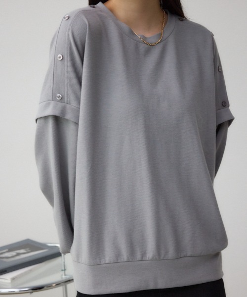 AZUL by moussy（アズールバイマウジー）の「ドルマンカットトップス（Tシャツ/カットソー・レディース・ダークブルー/グレー/ブラック・FREE）」の3枚目の写真