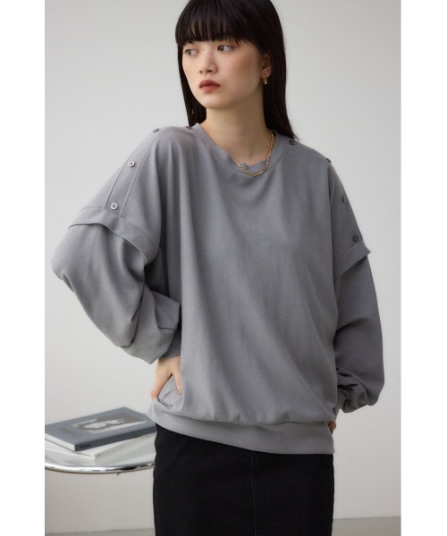 AZUL by moussy(アズールバイマウジー)の「ドルマンカットトップス(Tシャツ/カットソー・レディース・ダークブルー/グレー/ブラック・FREE)」の15枚目の写真