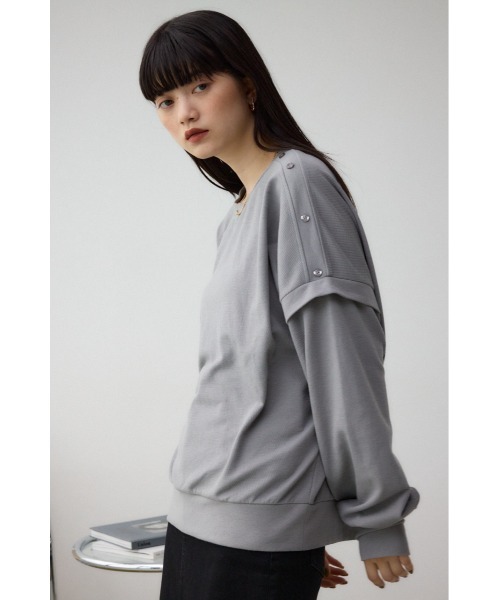 AZUL by moussy（アズールバイマウジー）の「ドルマンカットトップス（Tシャツ/カットソー・レディース・ダークブルー/グレー/ブラック・FREE）」の16枚目の写真