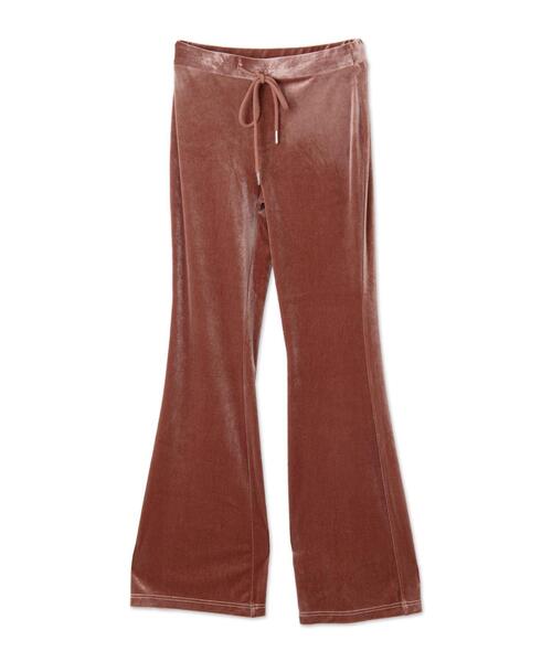 dispark（ディスパーク）の「DISPARK/ハイウエストベロアパンツ（スウェットパンツ・レディース・ピンク/ブラック・FREE）」の3枚目の写真