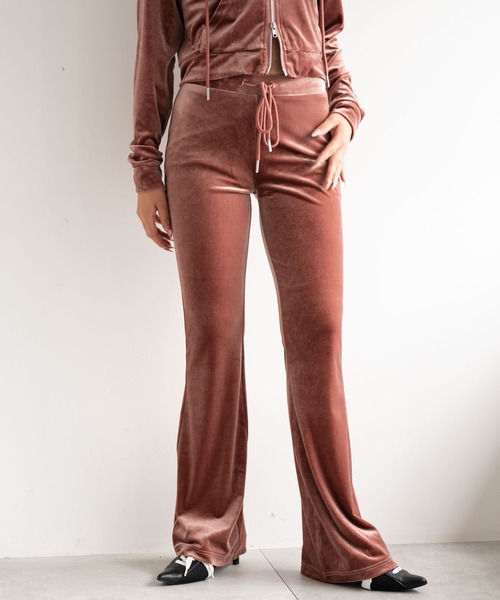 dispark（ディスパーク）の「DISPARK/ハイウエストベロアパンツ（スウェットパンツ・レディース・ピンク/ブラック・FREE）」の17枚目の写真