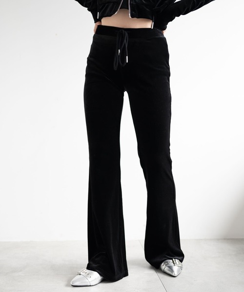 dispark（ディスパーク）の「DISPARK/ハイウエストベロアパンツ（スウェットパンツ・レディース・ピンク/ブラック・FREE）」の11枚目の写真