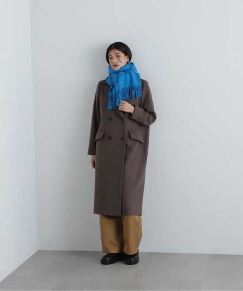 N.（N. Natural Beauty Basic）（エヌエヌナチュラルビューティーベーシック）の「ウールムジストール（ストール/ショール・レディース・キャメル/オフホワイト/ブルー・ﾌﾘ-）」の8枚目の写真