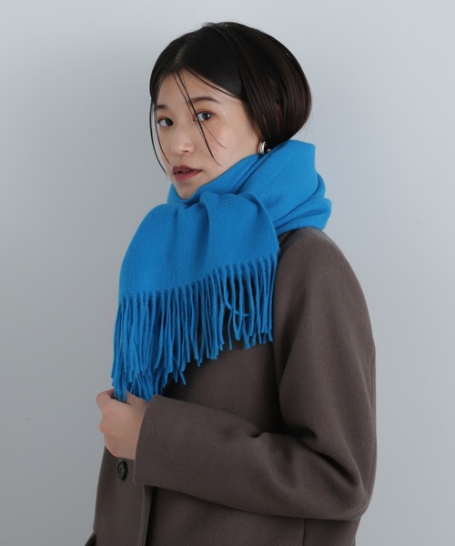 N.（N. Natural Beauty Basic）（エヌエヌナチュラルビューティーベーシック）の「ウールムジストール（ストール/ショール・レディース・キャメル/オフホワイト/ブルー・ﾌﾘ-）」の9枚目の写真