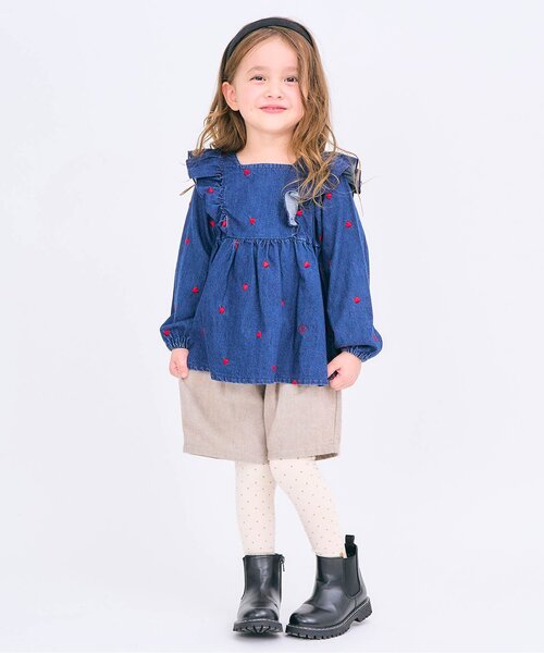 apres les cours（アプレレクール）の「フロントボタンショートパンツ（その他パンツ・キッズ・ベージュ/ドット/ネイビー・80/90/100/110/120/130/140）」の7枚目の写真