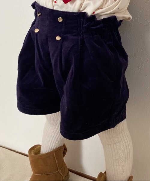 apres les cours（アプレレクール）の「フロントボタンショートパンツ（その他パンツ・キッズ・ベージュ/ドット/ネイビー・80/90/100/110/120/130/140）」の9枚目の写真